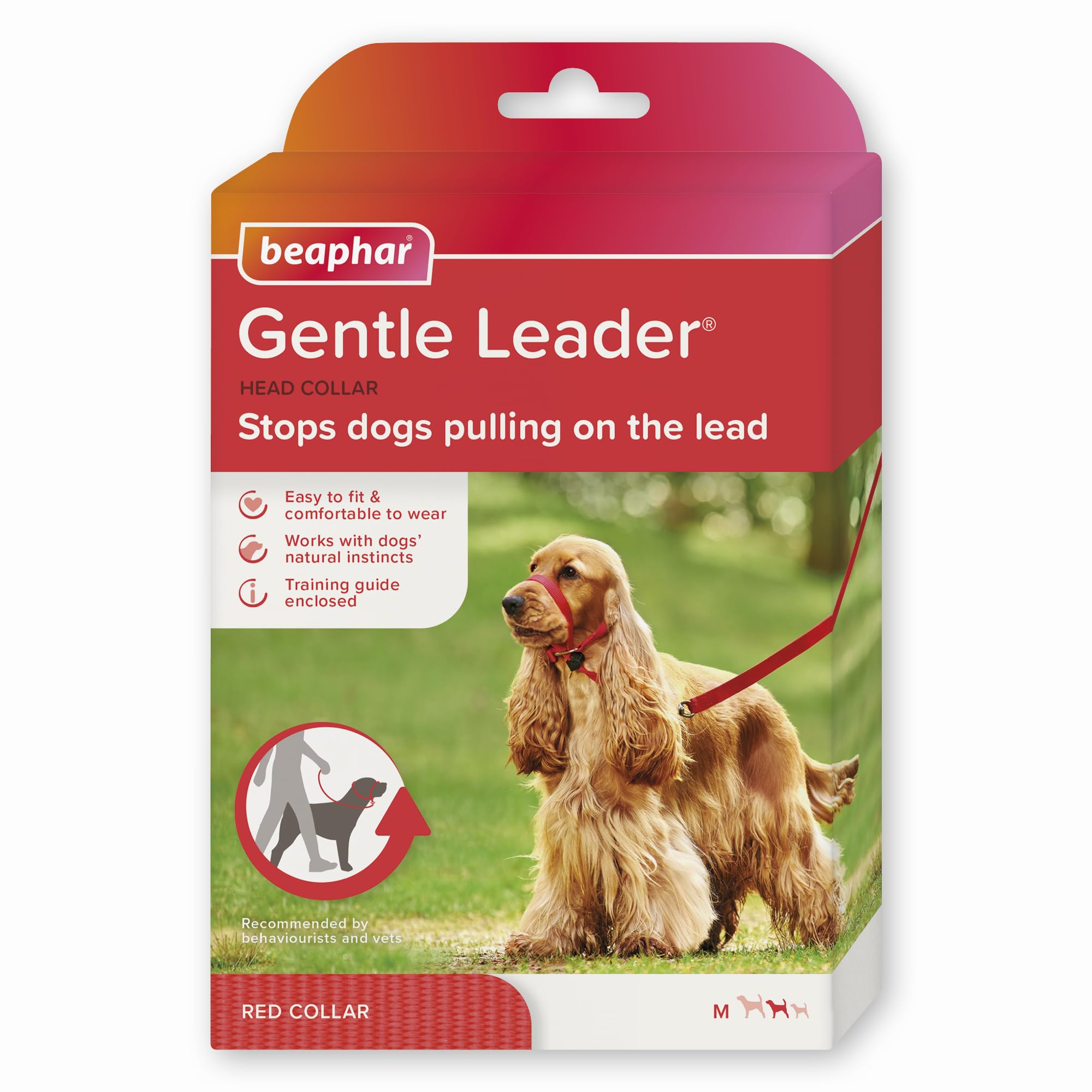 Beaphar Gentle Leader: collar de cabeza para perro mediano, facilita paseos sin tirones.