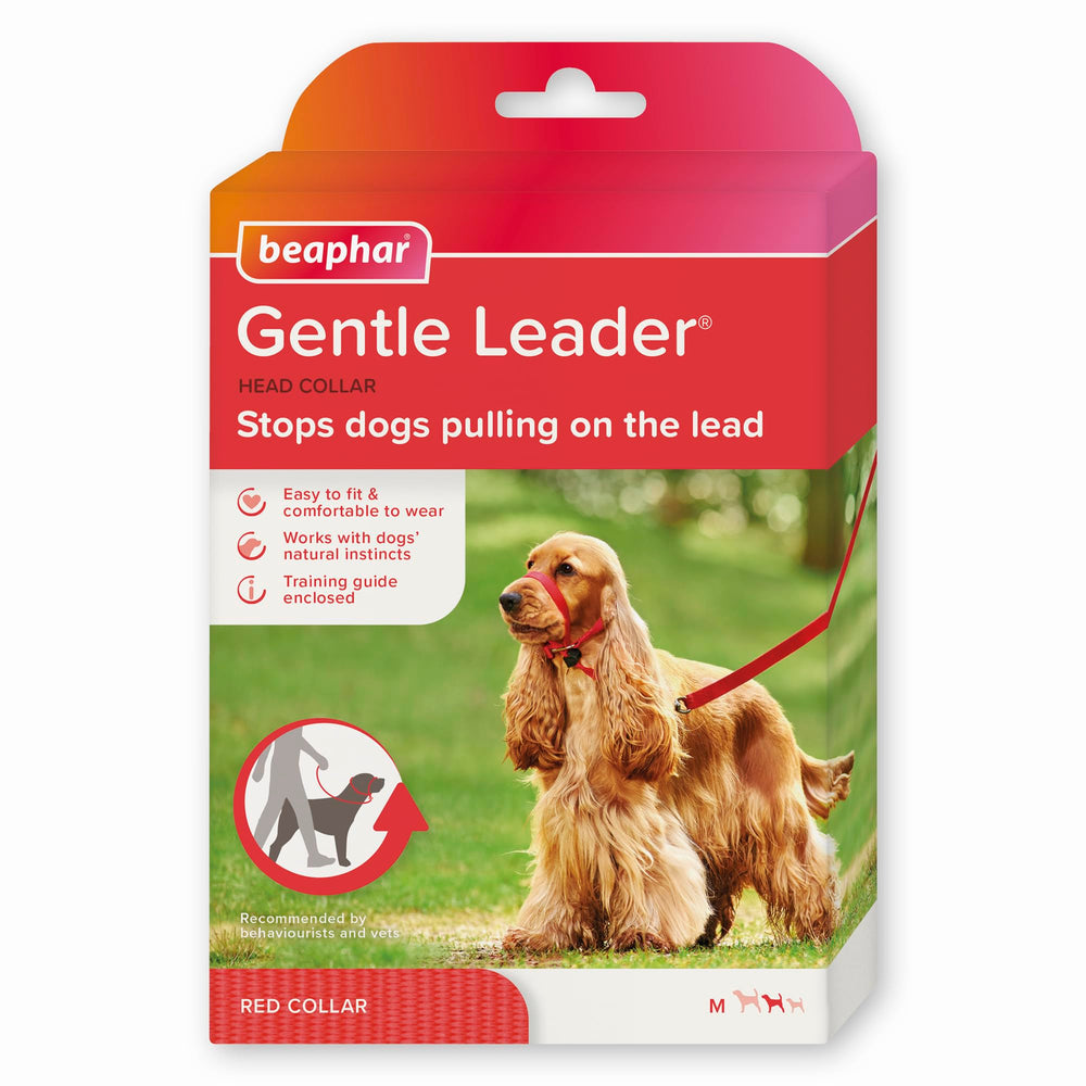Beaphar Gentle Leader: collar de cabeza para perro mediano, facilita paseos sin tirones.