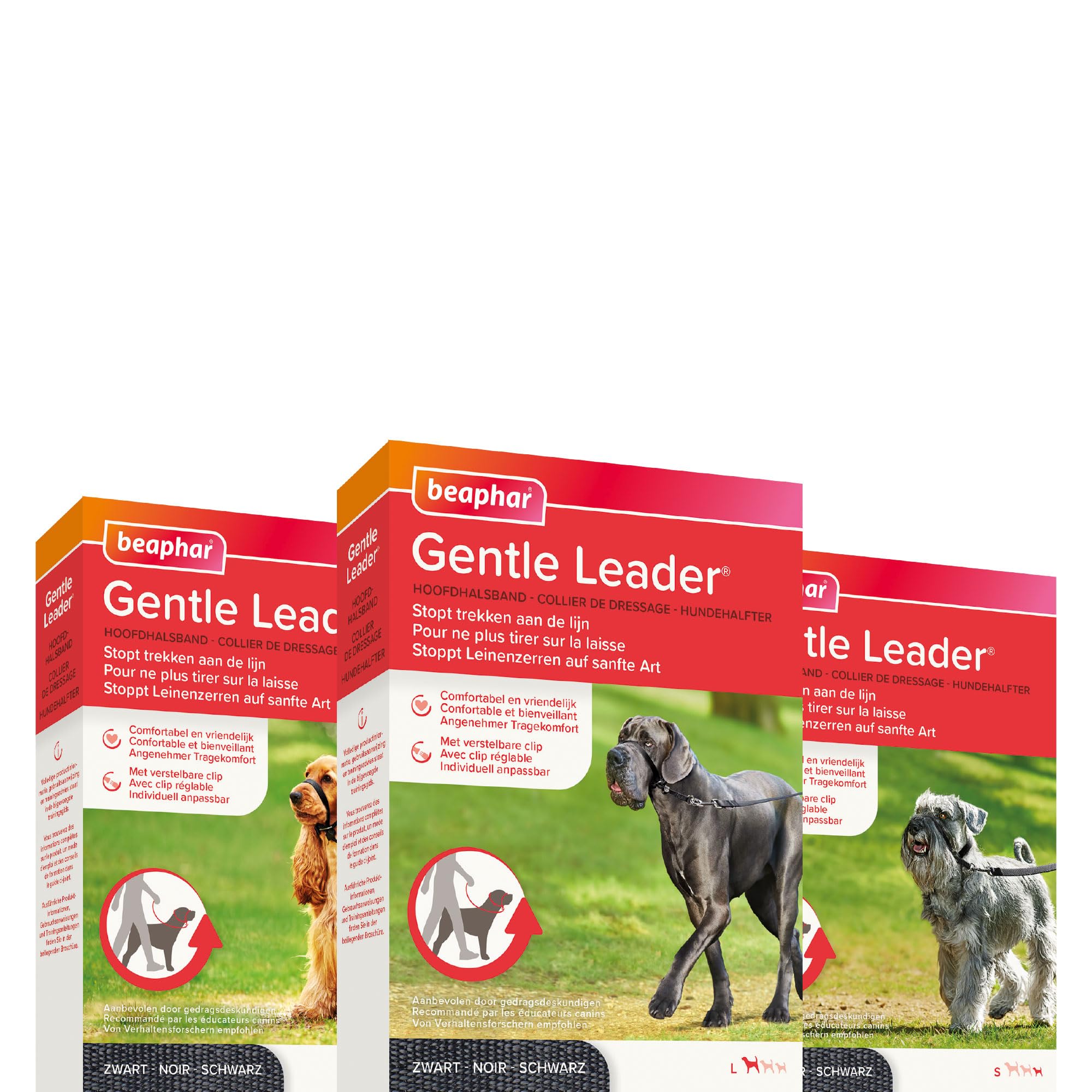 Beaphar Gentle Leader L, collar de cabeza en negro ideal para control sin tirones.