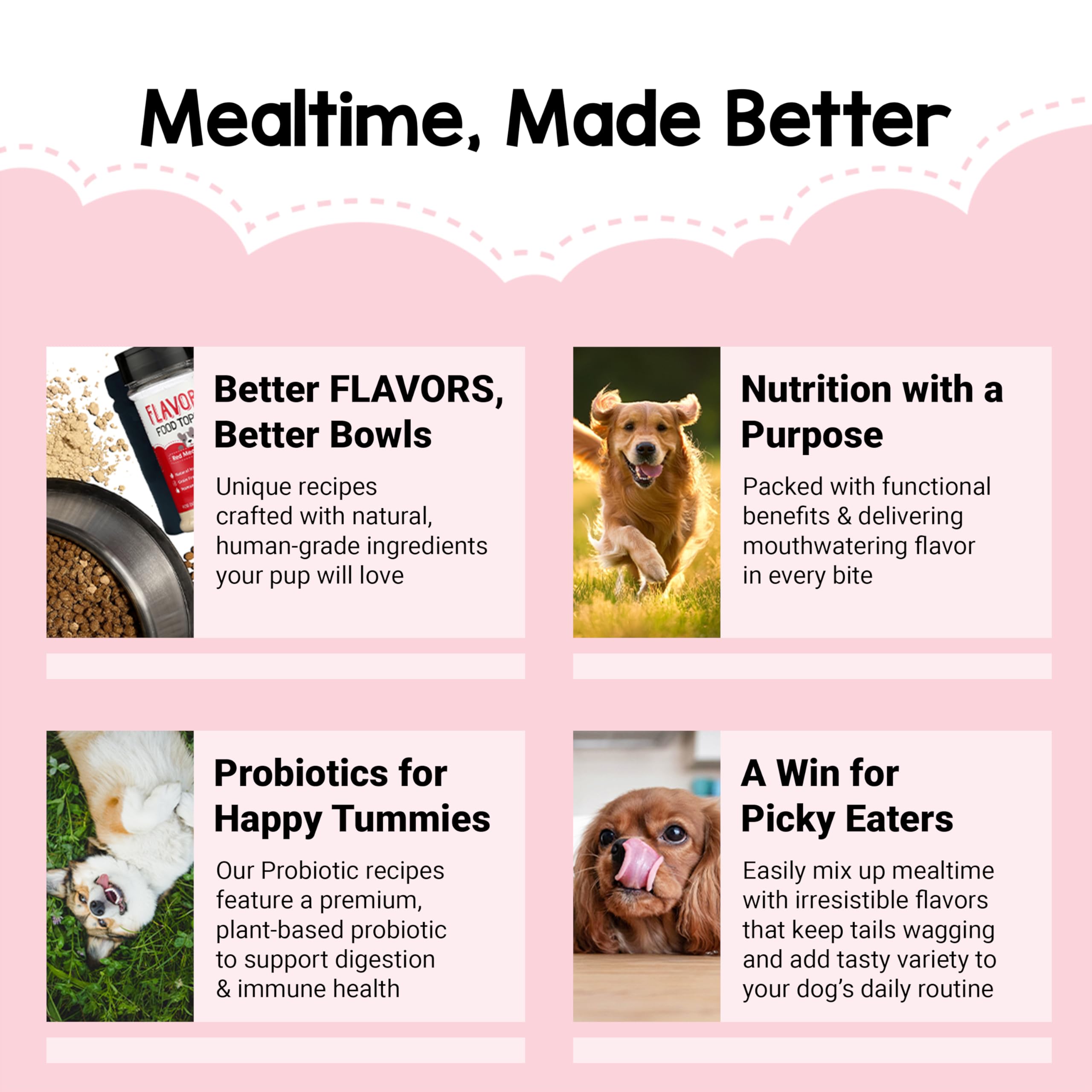 BEAUMONT BASICS Sabores Topper para perro, topping para kibble, preparación rápida
