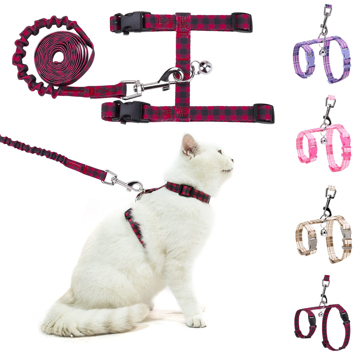 BEAUTYZOO arnes-gato-ajustable para paseos seguros y cómodos.