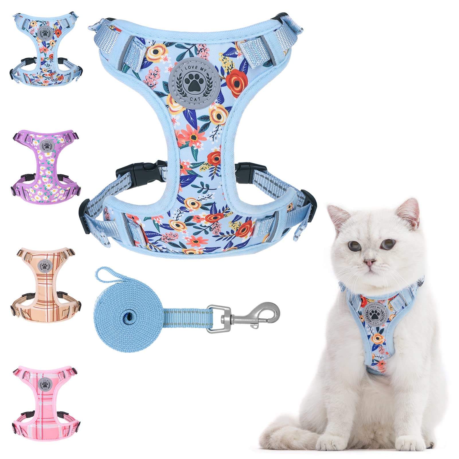BEAUTYZOO arnés-gato-correa-ajuste, cómodo y seguro para pasear
