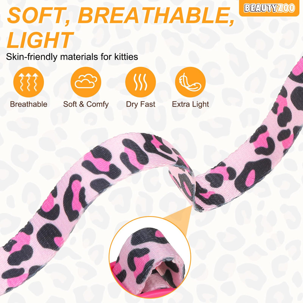 Arnés PARA gato BEAUTYZOO con estampado leopardo para uso exterior