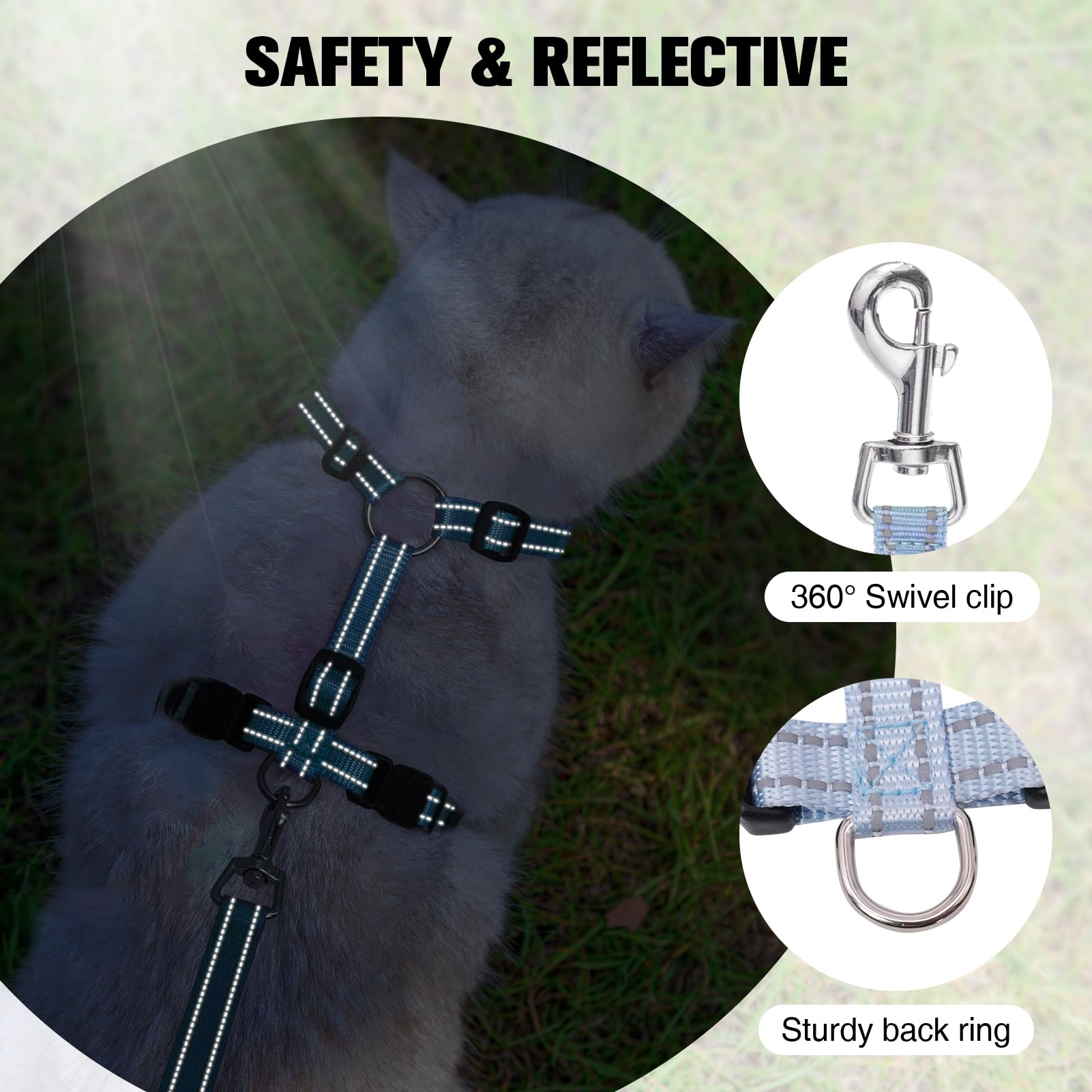 BEAUTYZOO arnés-gato-malla-ligera, ventilación y comodidad