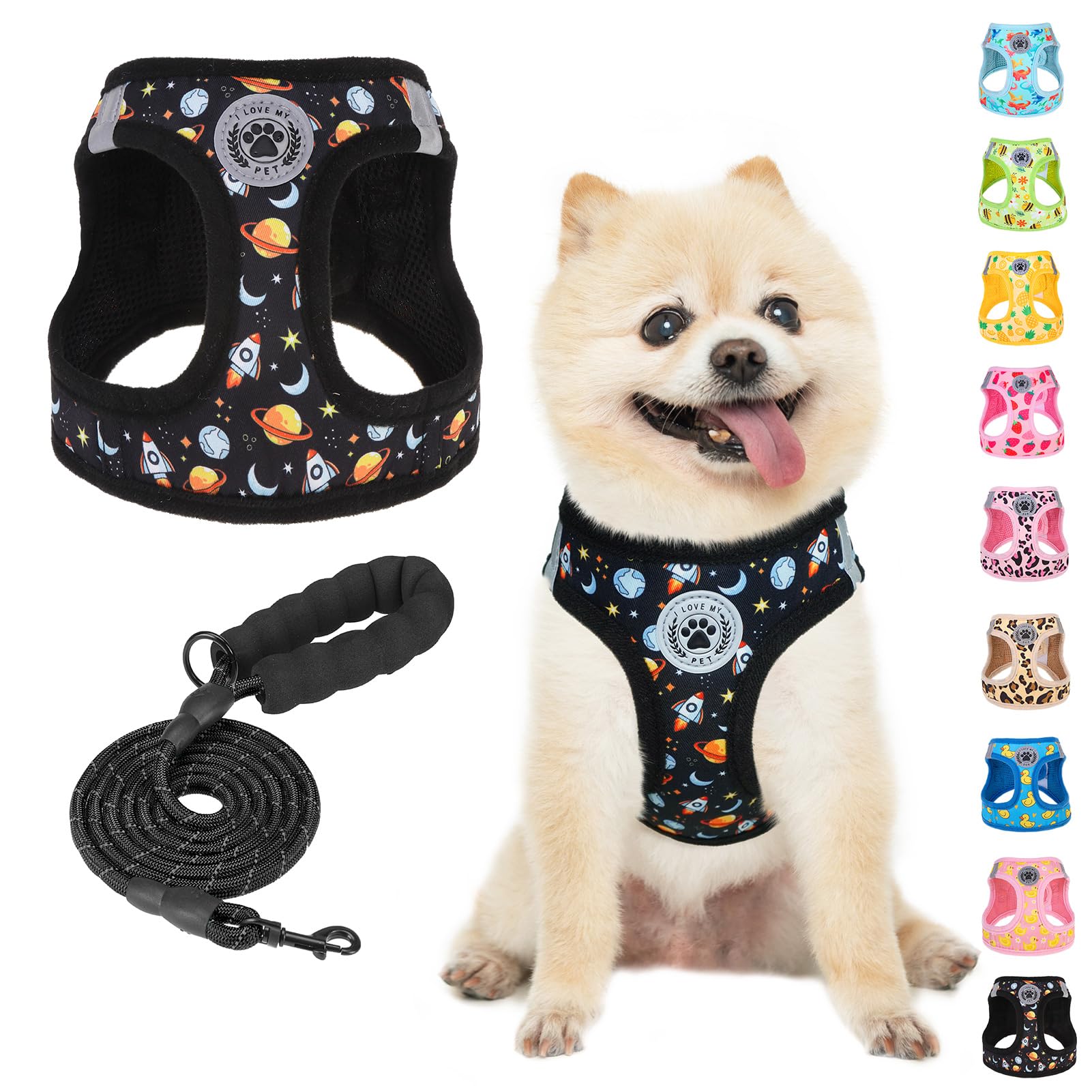 Arnés BEAUTYZOO para perro pequeño con malla acolchada, cómodo para paseos diarios.