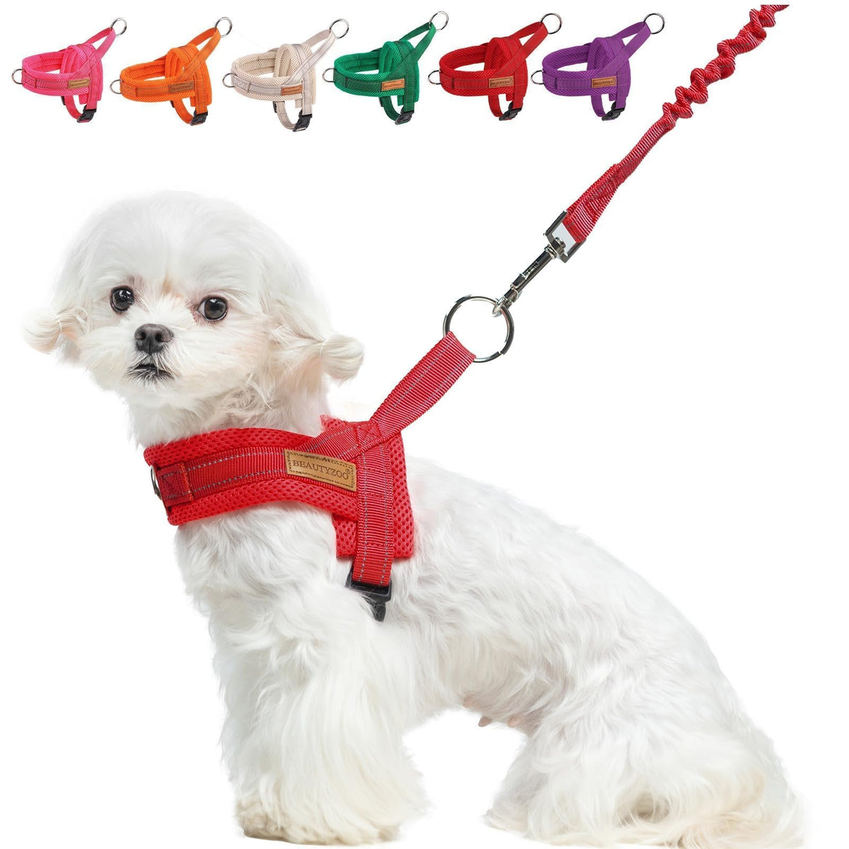 BEAUTYZOO arnés para perro pequeño, frontal, ideal para paseos sin tirones.