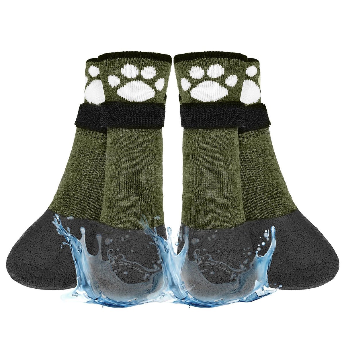 Botas antideslizantes BEAUTYZOO para perros en piso, mejoran la tracción en superficies resbalosas.
