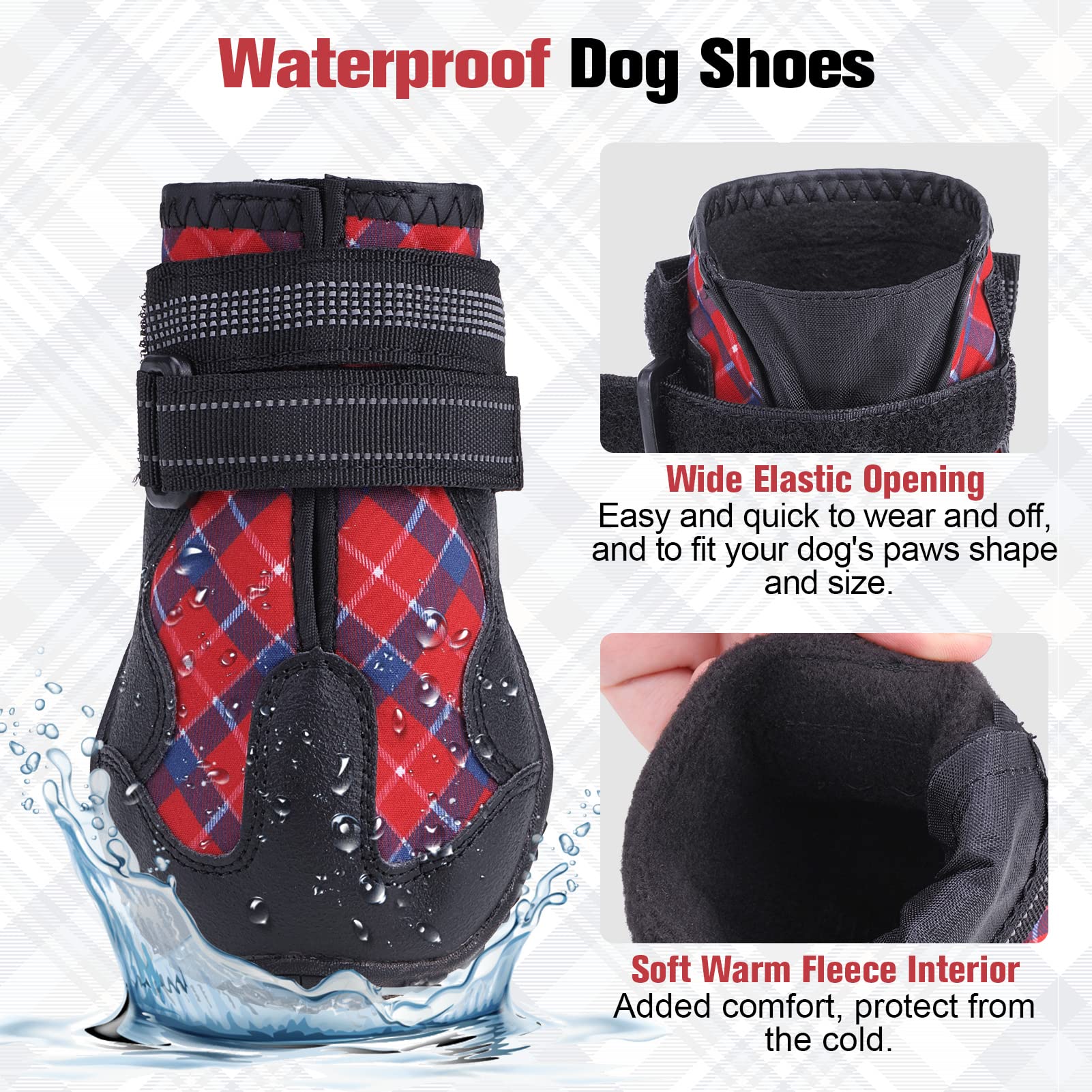 Botas BEAUTYZOO con ajuste y tiras reflectantes para seguridad nocturna