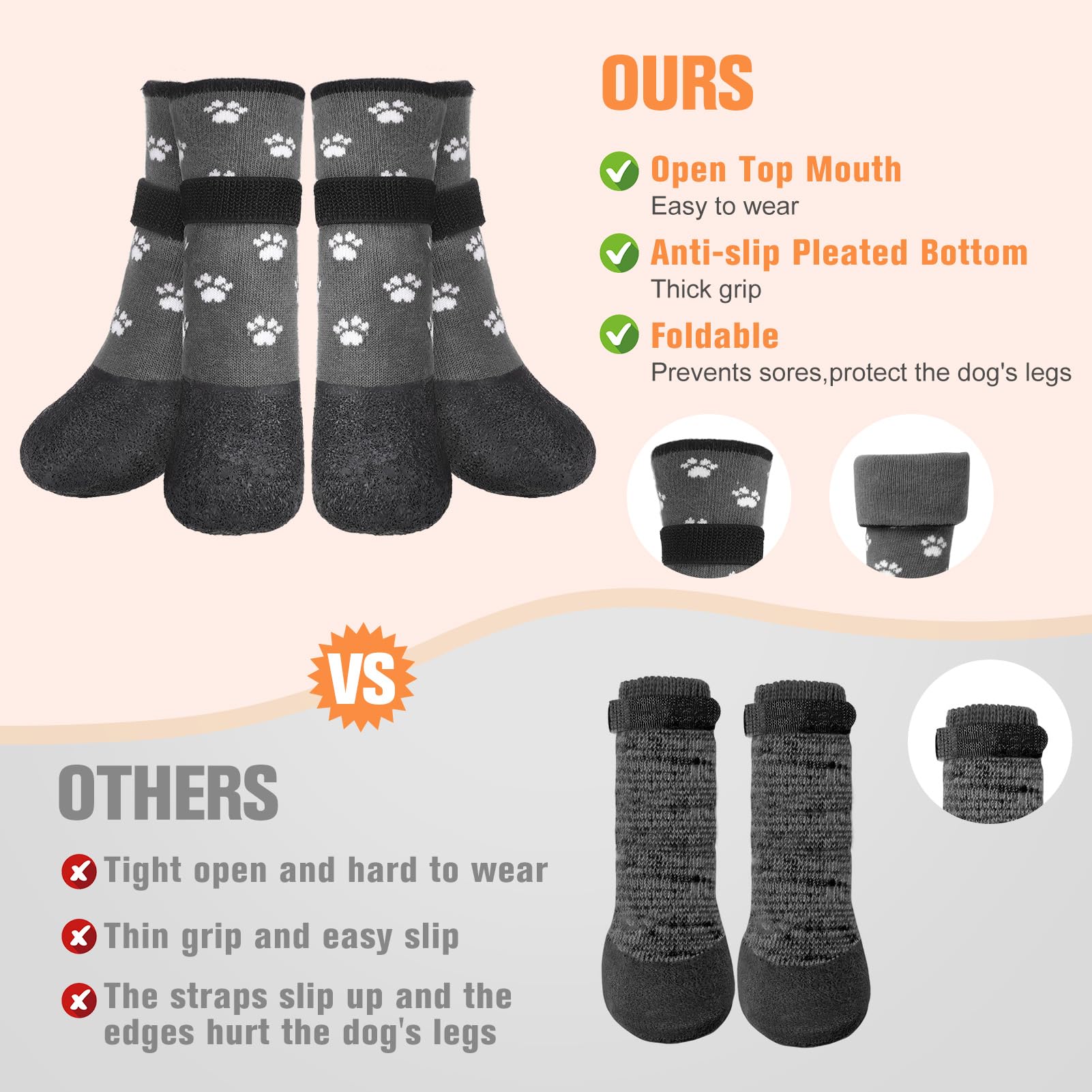 BeautyZoo botas para perros con cierre rápido de velcro para un calce seguro.