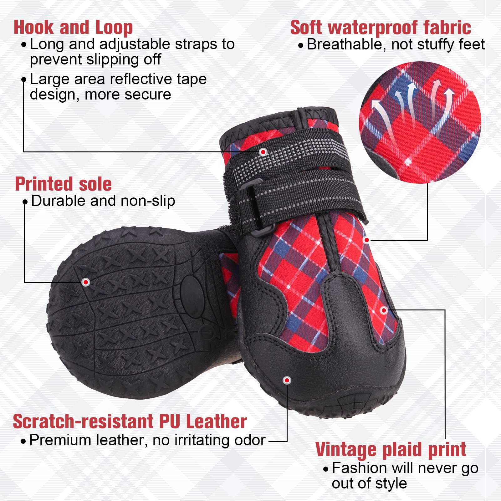 Botas BEAUTYZOO para perro con protección frente a pavimento caliente