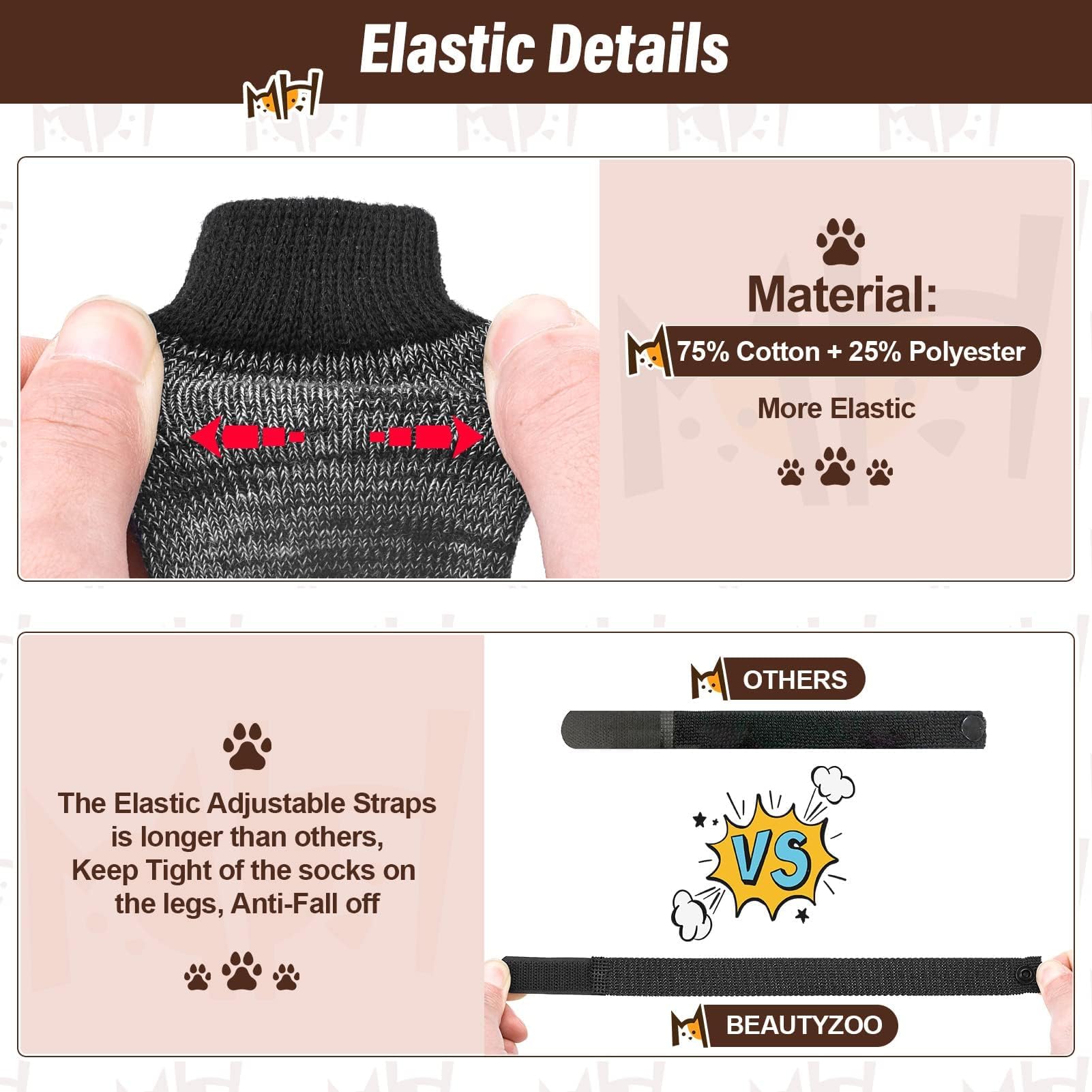 BEAUTYZOO calcetines para interiores, tela suave y transpirable para patitas
