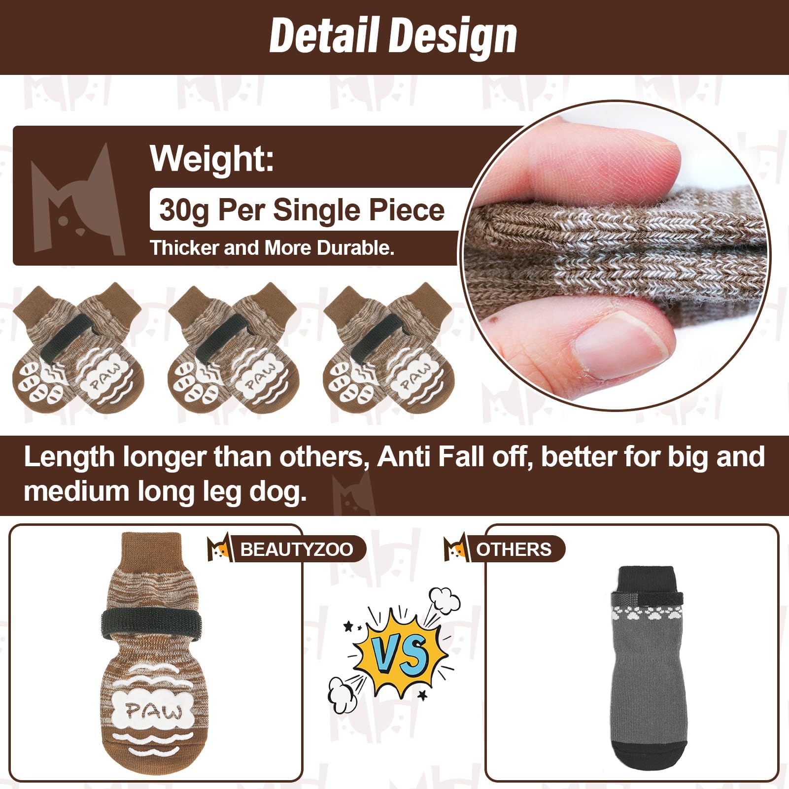 Calcetines antideslizantes BEAUTYZOO para patas medias mejoran la tracción