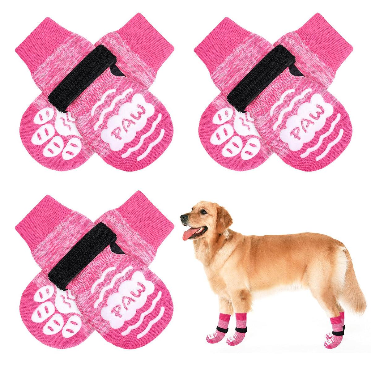 BEAUTYZOO calcetines antideslizantes para perros, patas en piso de madera, mejor tracción al caminar.
