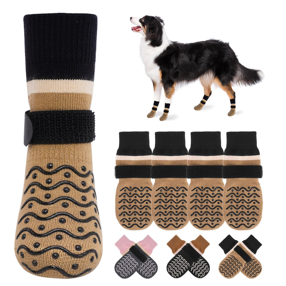 Calcetines BEAUTYZOO para perro con agarre, ideal para suelos de madera.