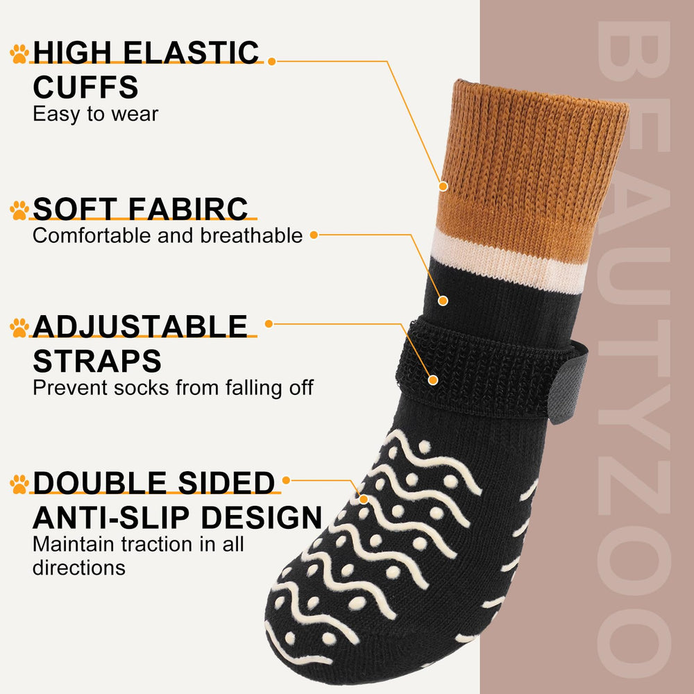 BEAUTYZOO calcetines con ajuste ajustable para comodidad de perros mayores.