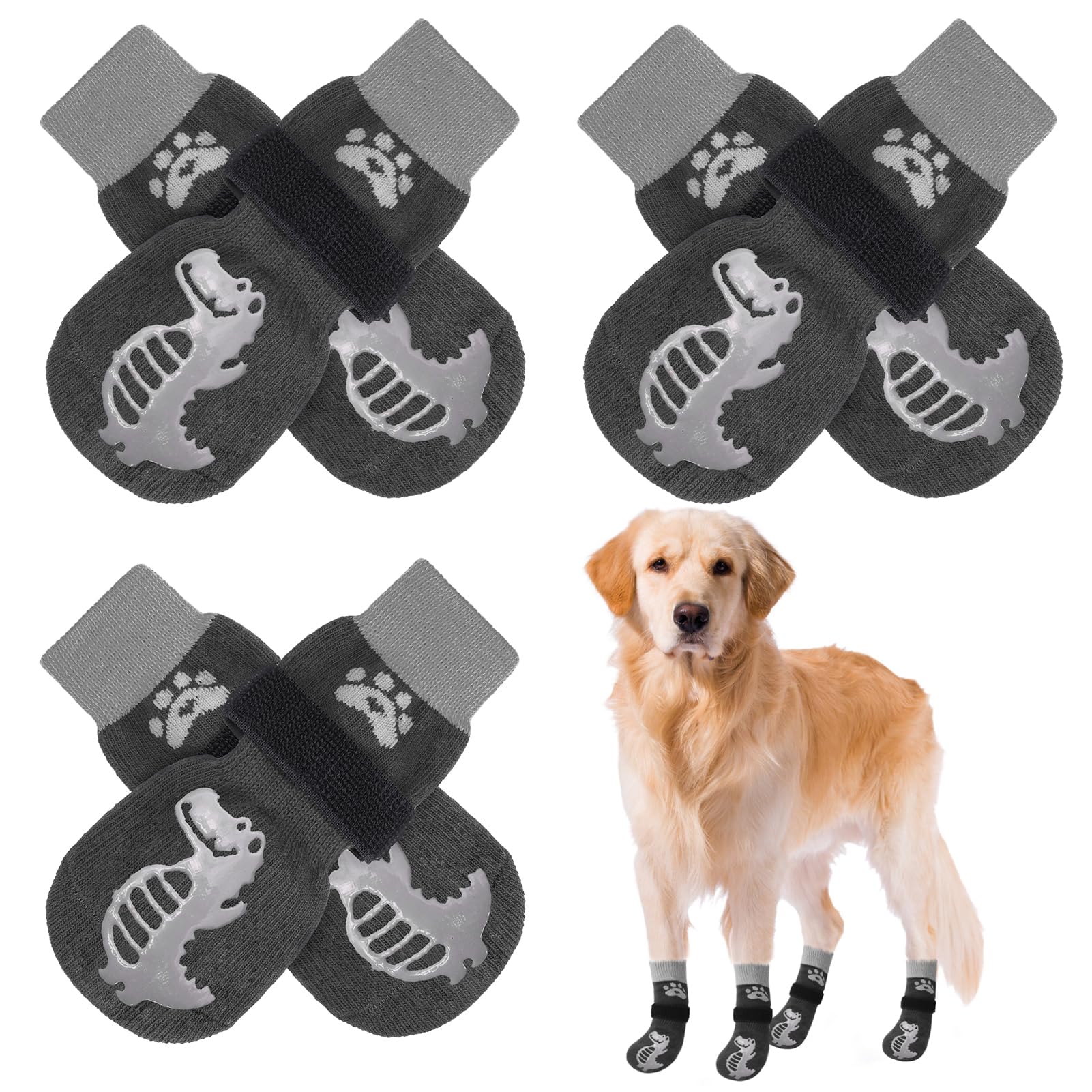 BEAUTYZOO calcetines antideslizantes para perro con suelas seguras para pisos