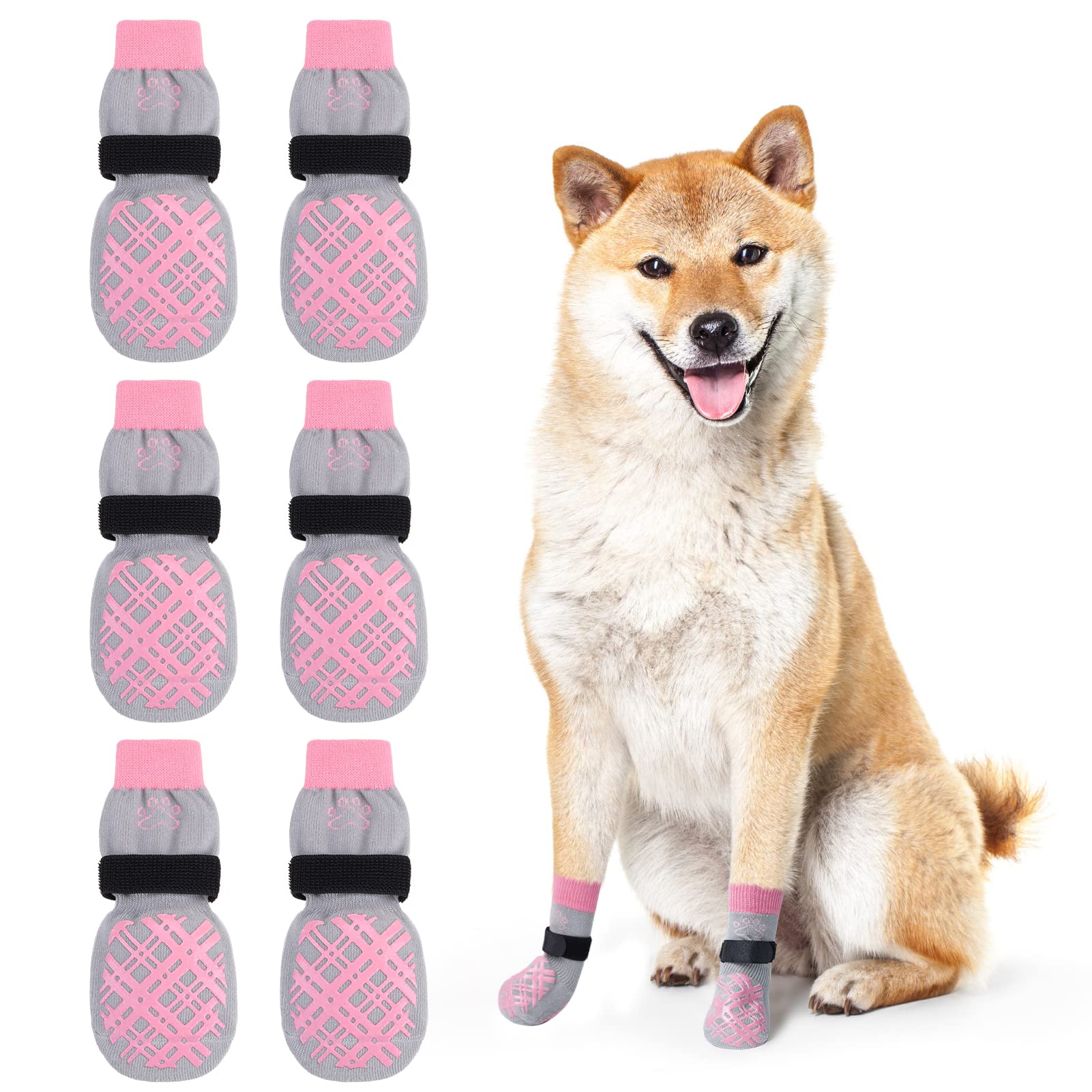 BEAUTYZOO calcetines para perro antideslizantes protegen suelos de madera