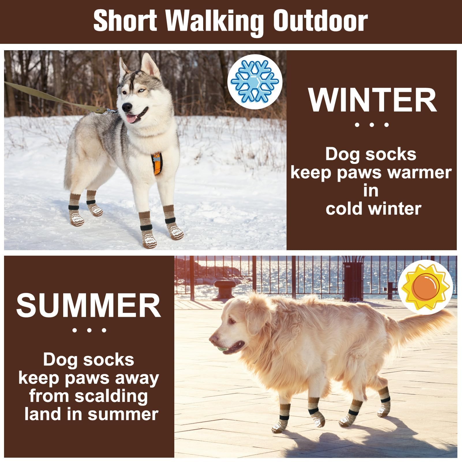 Calcetines BEAUTYZOO con copos de nieve, ideal para invierno