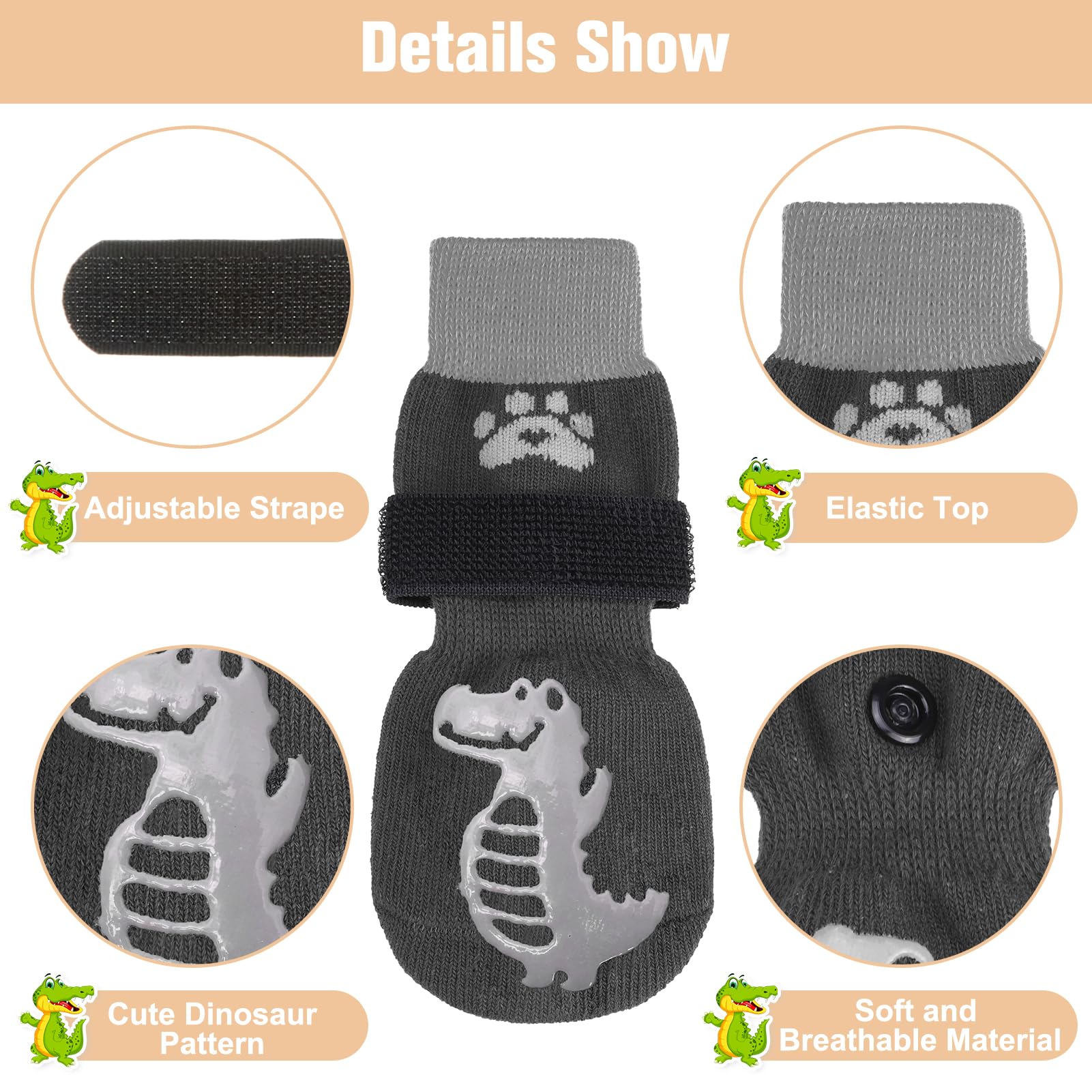 BEAUTYZOO calcetines para perro protegen patas frente a piedras y vidrio durante paseos