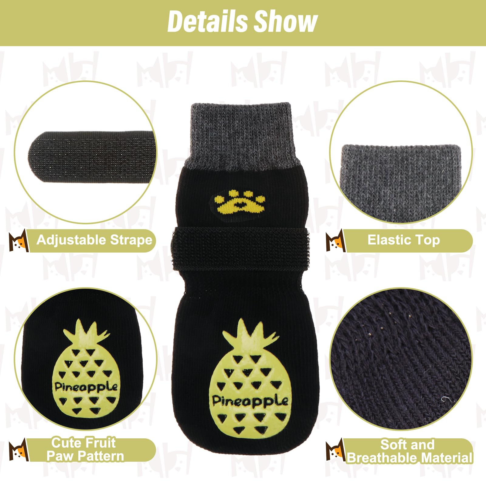 BEAUTYZOO calcetines para perros, talla grande, protección de patas durante paseos