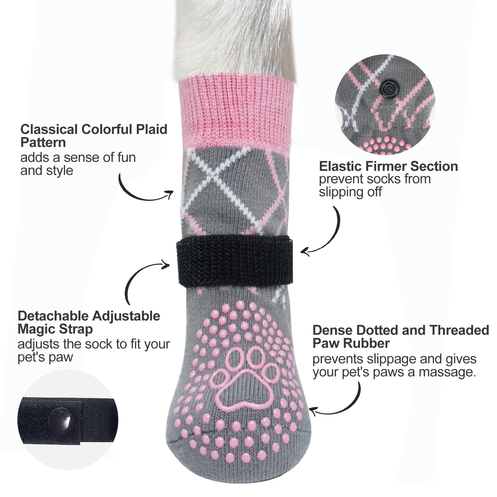 Beautyzoo calcetines-perro para perros senior y activos.