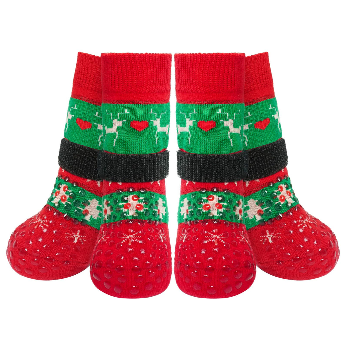 Calcetines para perros BEAUTYZOO con suela antideslizante para mayor tracción interior.