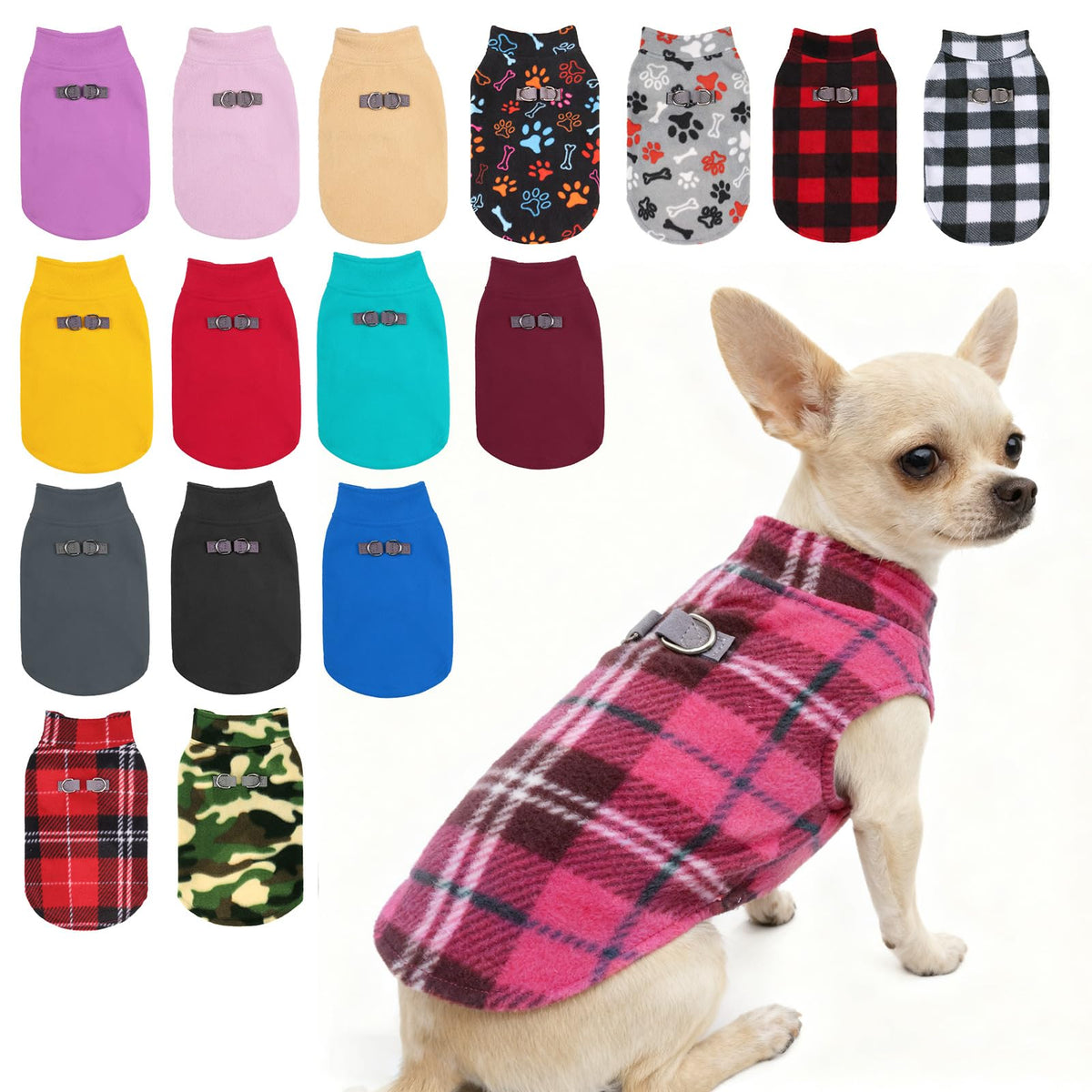 Chaleco BEAUTYZOO con dos anillos en D para paseos seguros del perro.