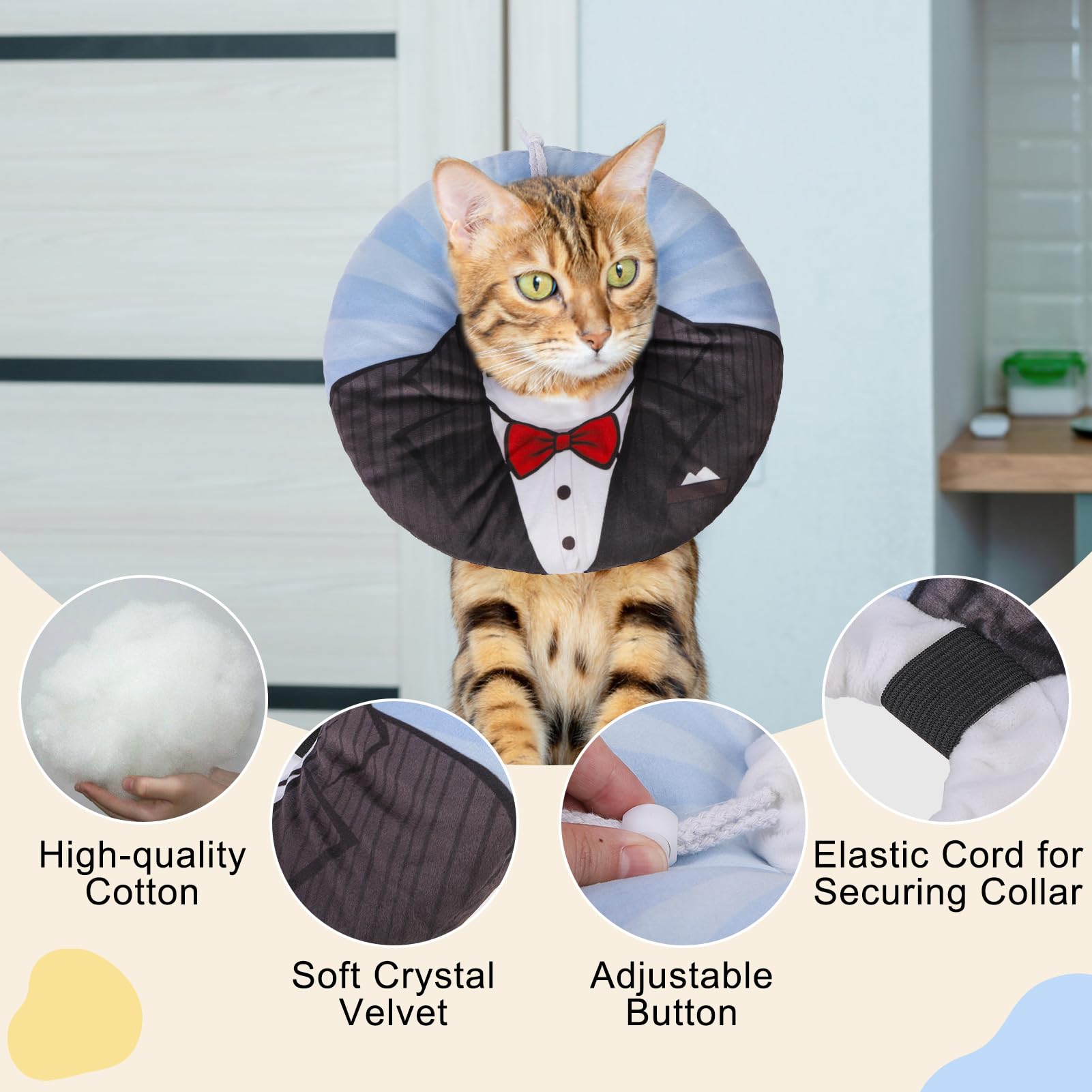 BEAUTYZOO collar-cono-ajustable-gato: ajuste seguro y cómodo para distintas tallas.
