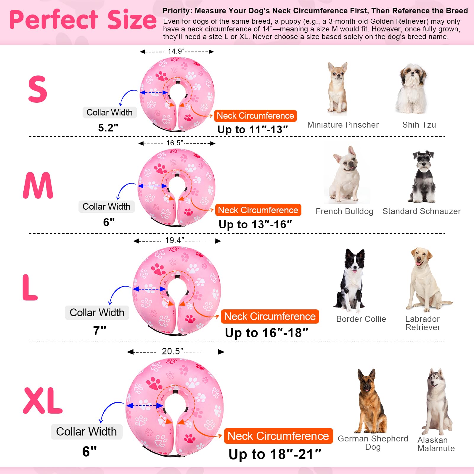 BEAUTYZOO collar donut inflable para perro mediano evitando lamidos