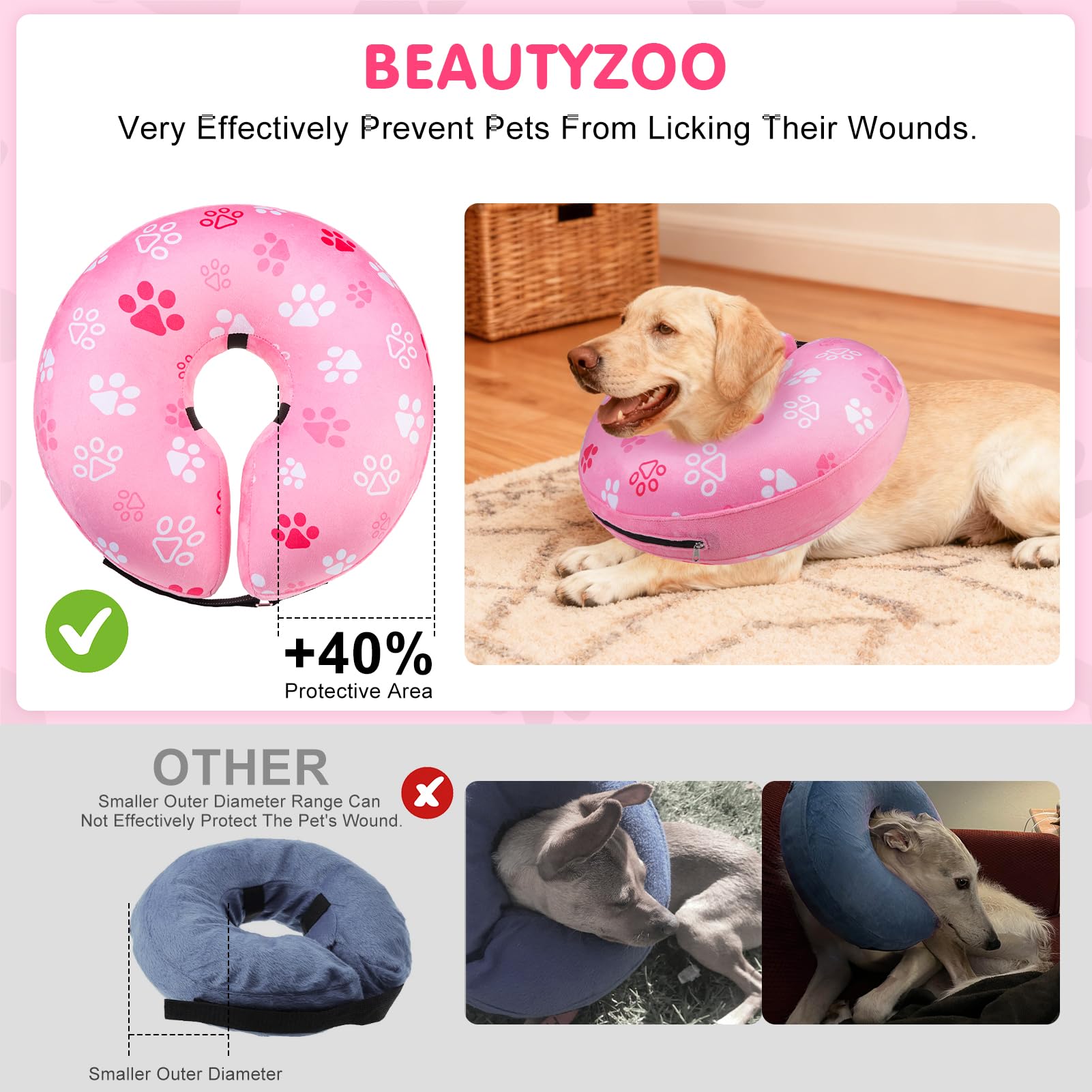 BEAUTYZOO collar-donut-inflable-perro-xl permite jugar con seguridad