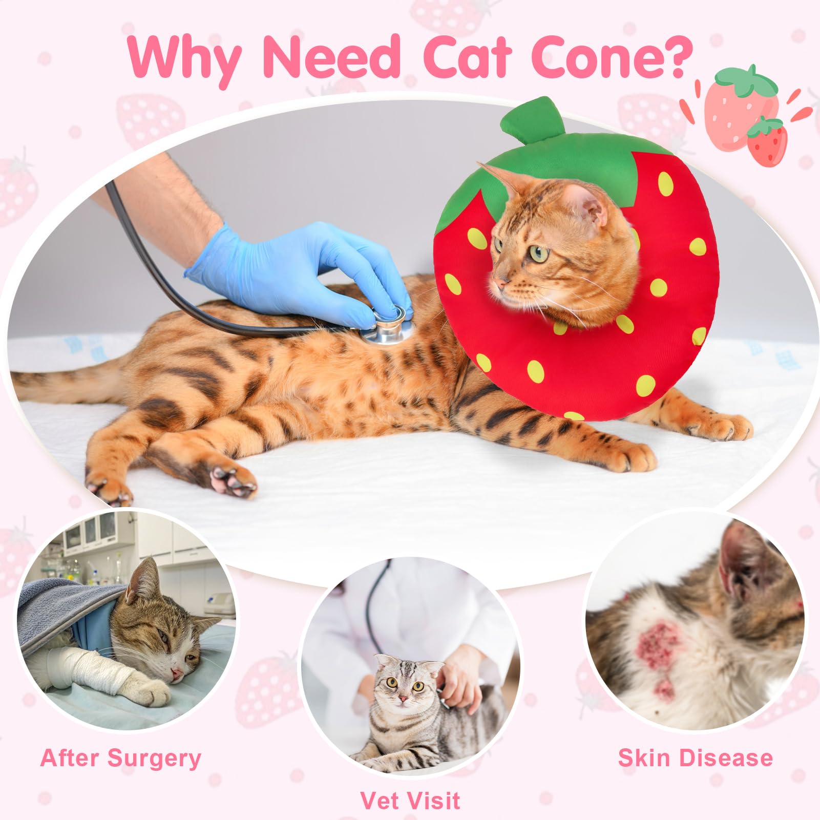 BEAUTYZOO collar-gato-almohada-donut para dormir con protección suave.