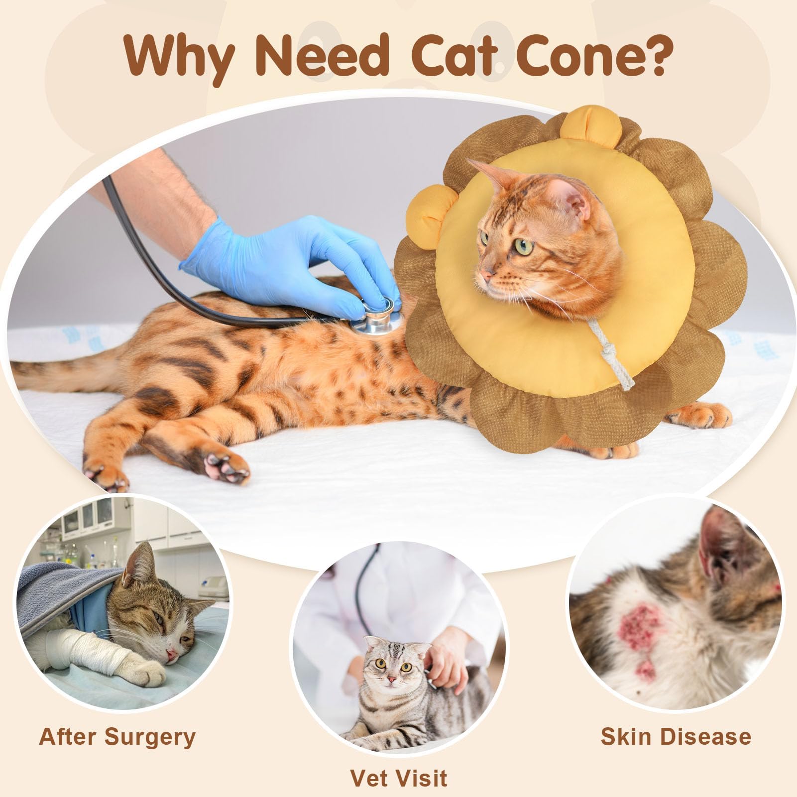 BEAUTYZOO collar donut protector para gatos, permite dormir y comer con comodidad