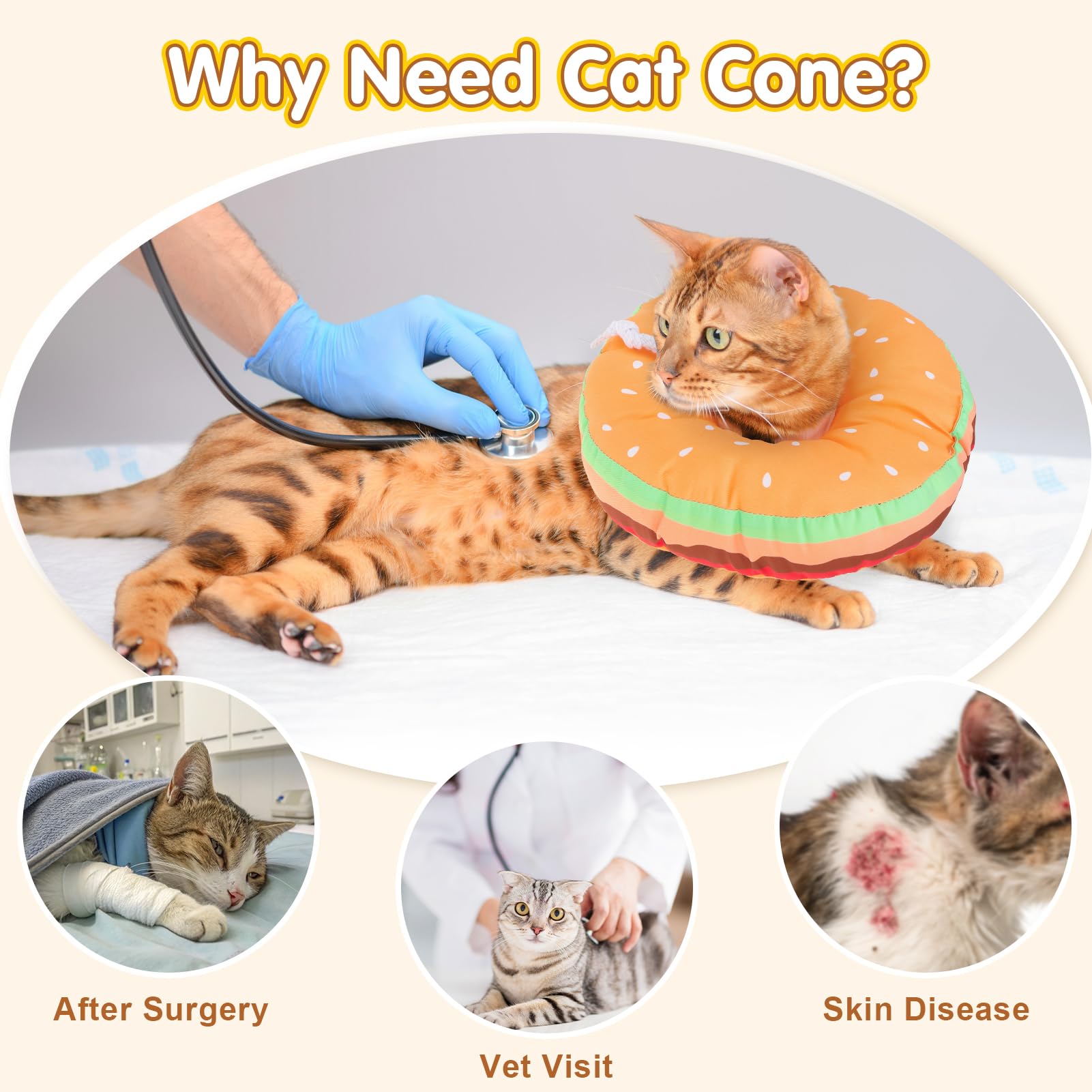 BEAUTYZOO collar gato uso postquirúrgico no invasivo