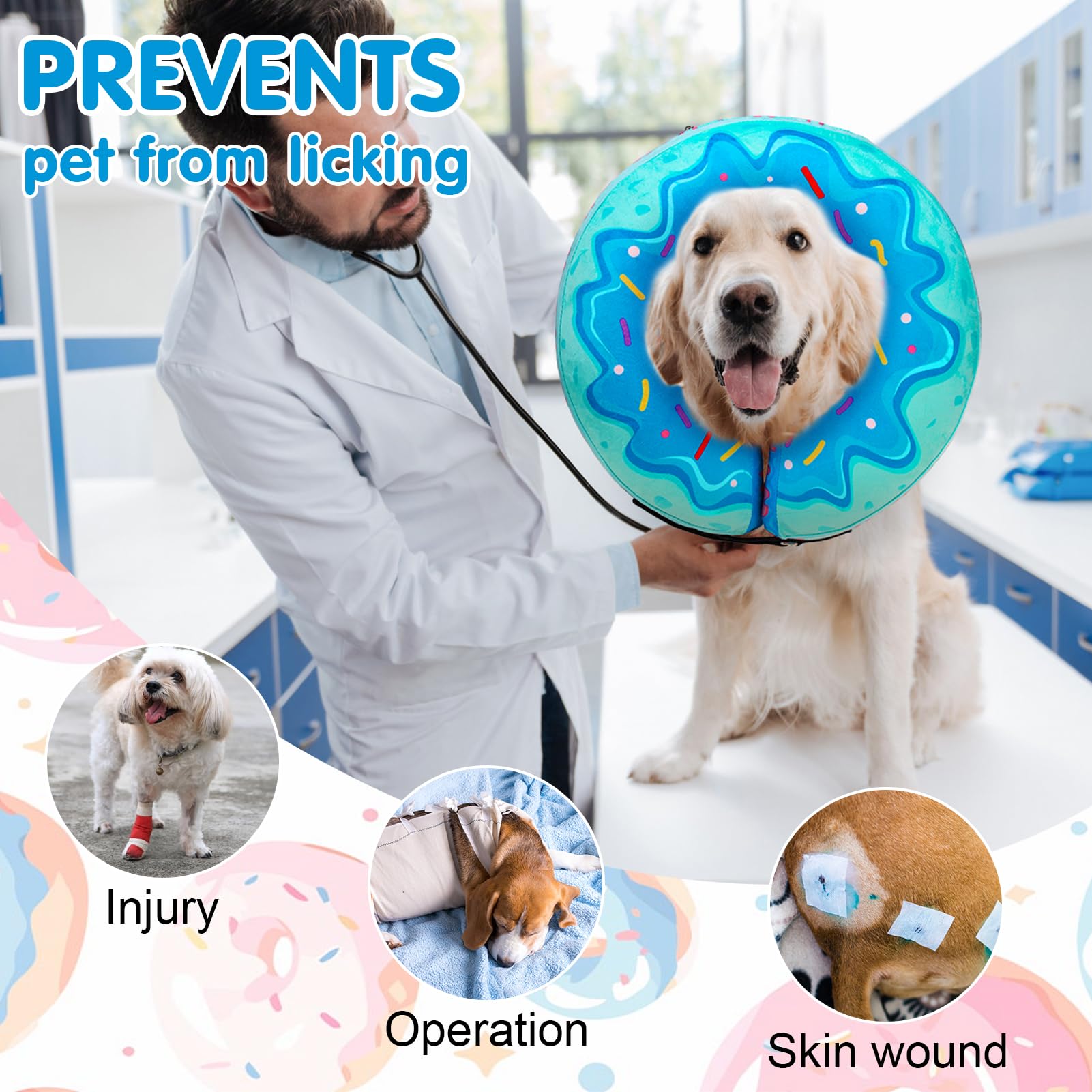 BEAUTYZOO collar inflable reflectivo para perro XL, mayor visibilidad nocturna
