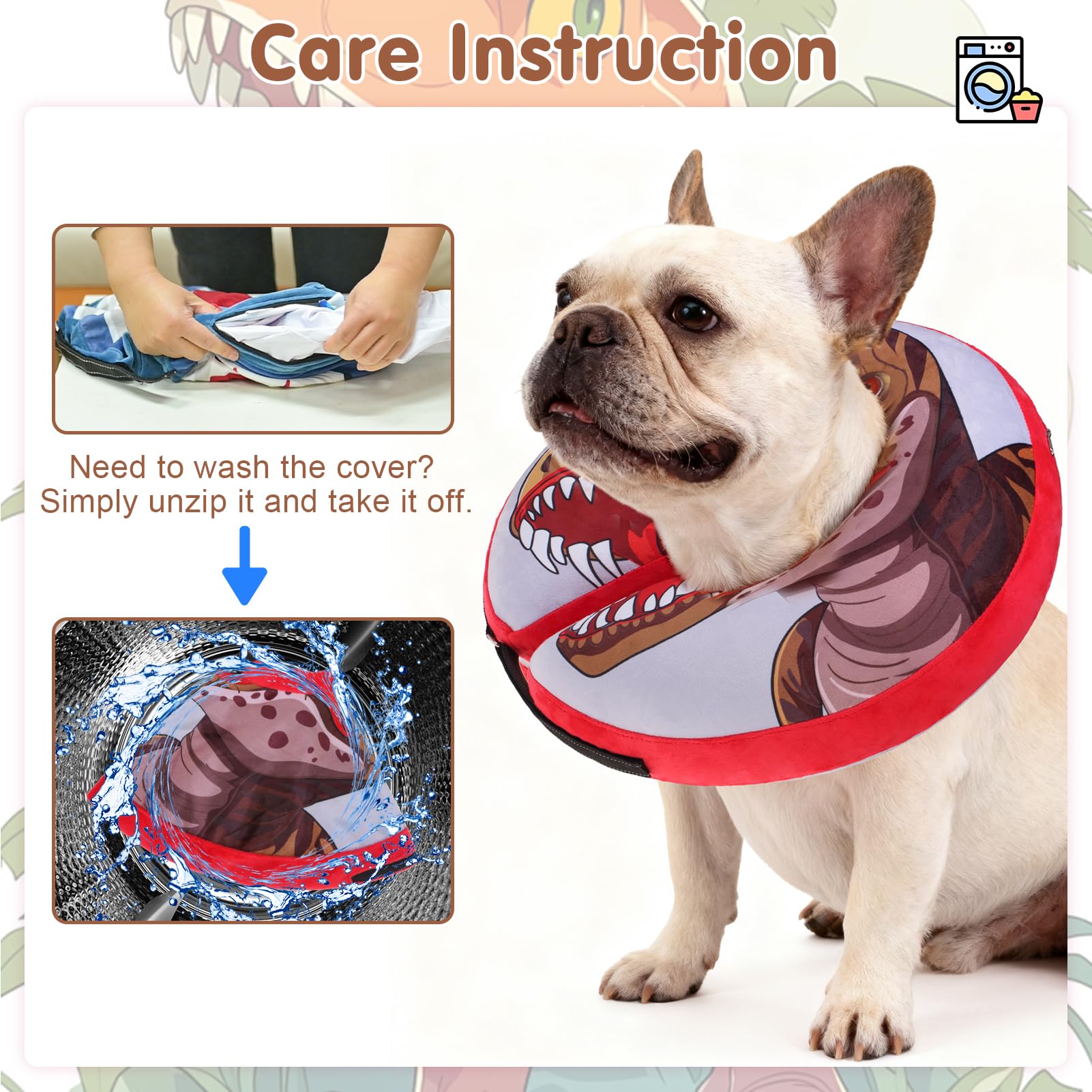 Collar inflable BEAUTYZOO con ajuste reflectante para seguridad.