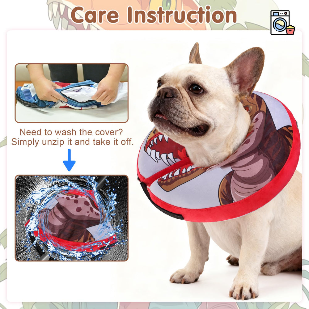 Collar inflable BEAUTYZOO con ajuste reflectante para seguridad.