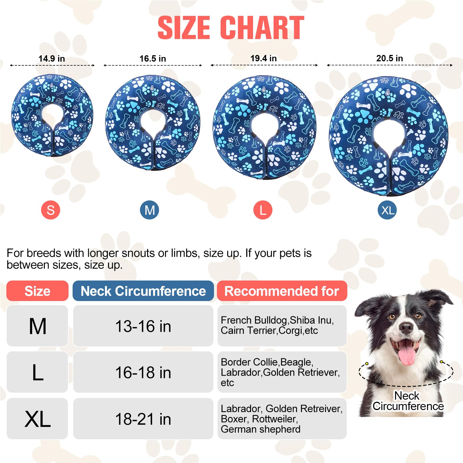 BEAUTYZOO cono inflable para perro diseño ligero: protección suave sin obstaculizar movimientos