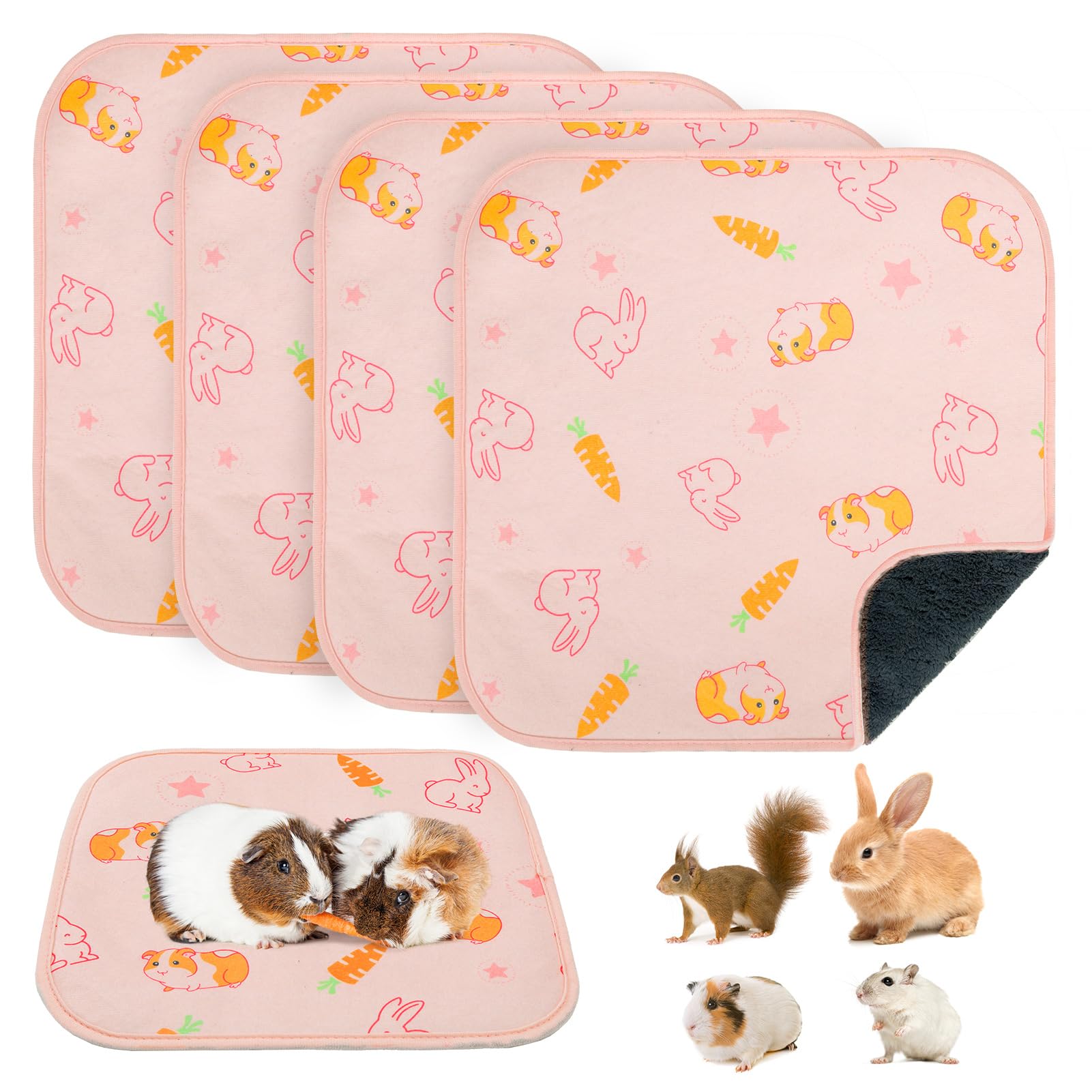 BEAUTYZOO cuatros-pack fundas para jaula de conejillos de indias, reversibles para uso prolongado.