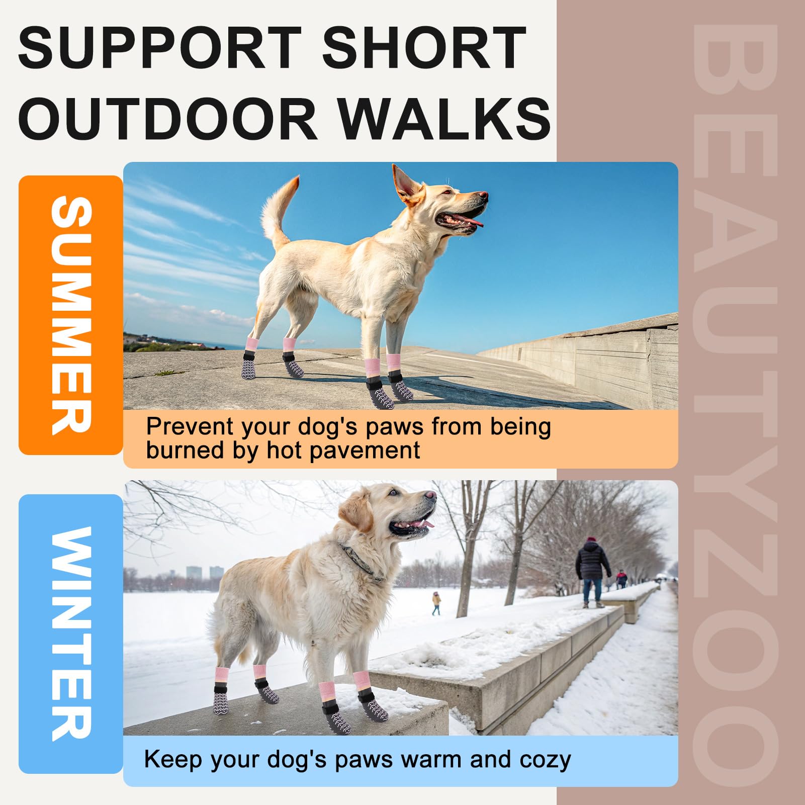 BEAUTYZOO Calcetines para perros fáciles de limpiar y duraderos