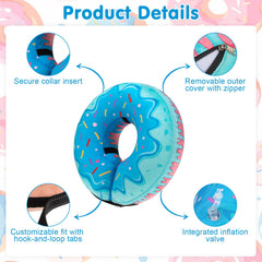 BEAUTYZOO collar donut inflable para perro XL, barrera suave contra lamidos