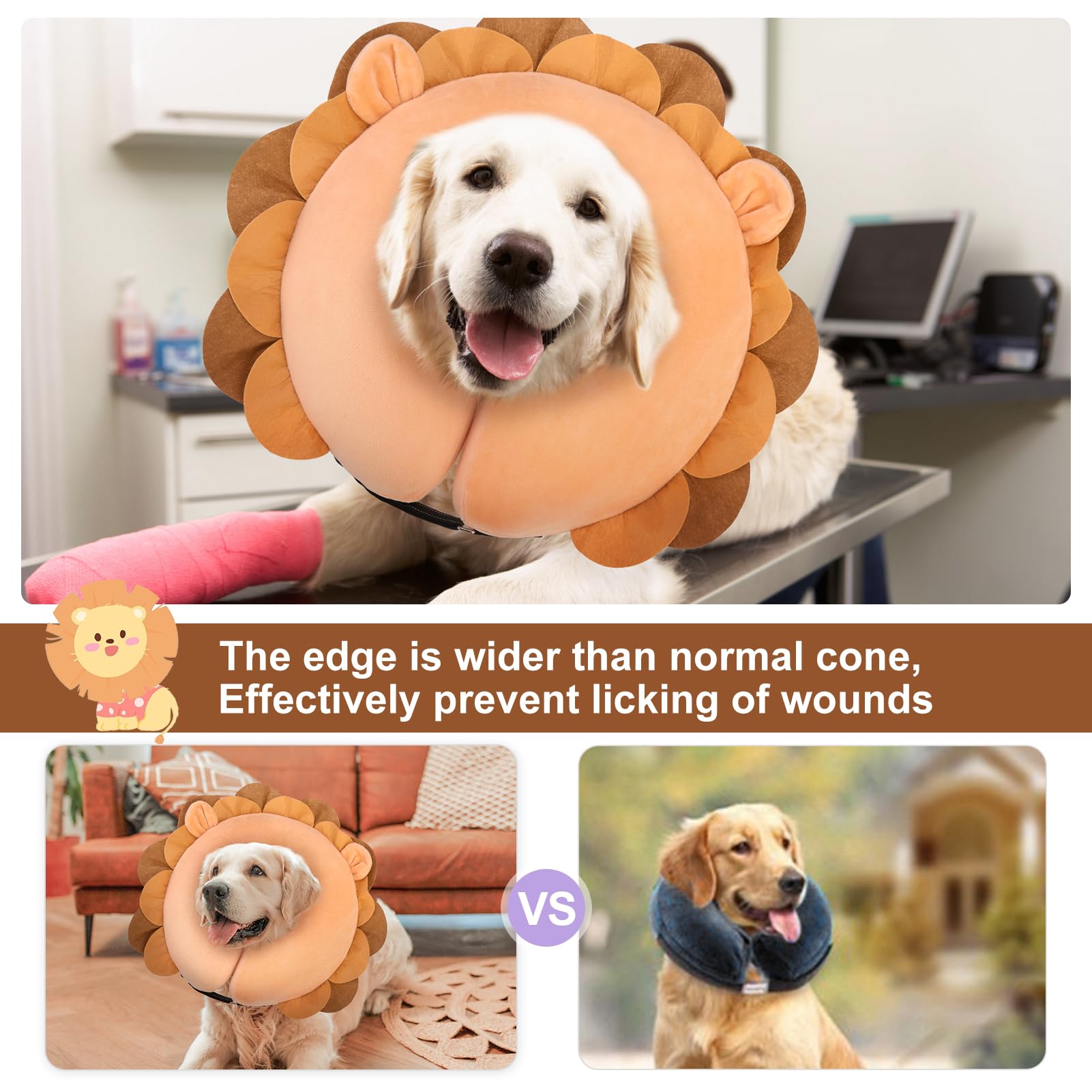 BEAUTYZOO collar donut inflable puesto, mascota durmiendo comfortable