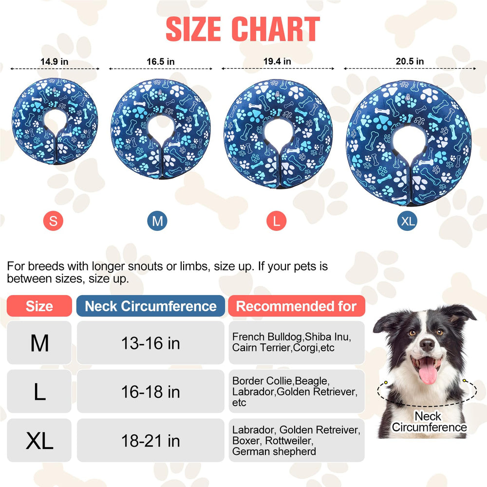 Collar inflable donut BEAUTYZOO para perro, evita lamidos de heridas con ligereza