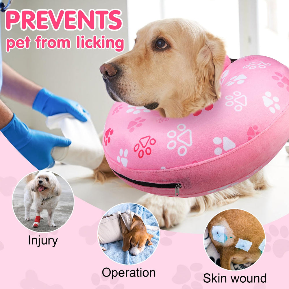 BEAUTYZOO collar donut inflable para recuperación con uso en alimentación