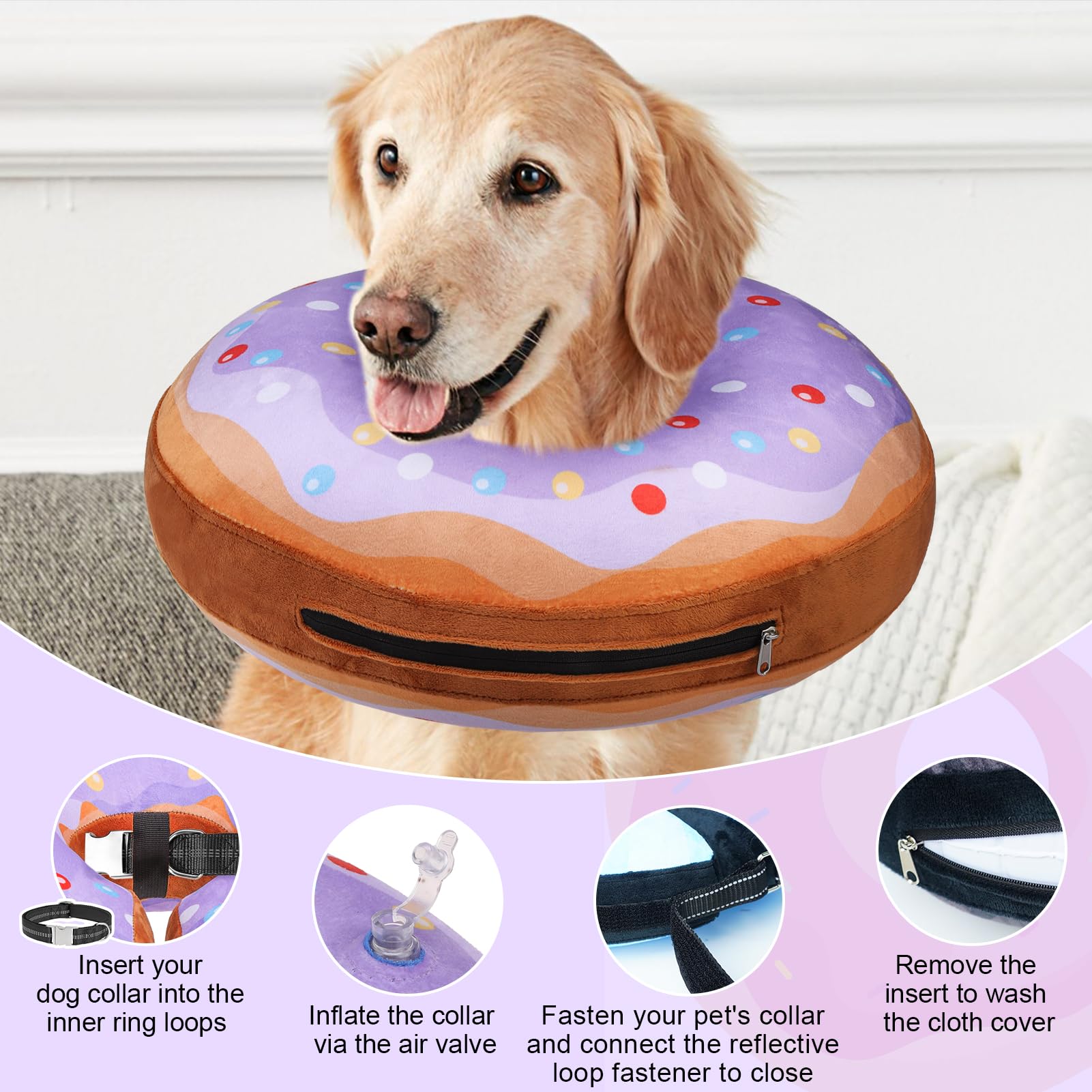 BEAUTYZOO donut collar lavado facil, se limpia y guarda fácilmente.