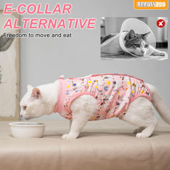 BEAUTYZOO gato usando traje recuperación permite movilidad y comodidad.