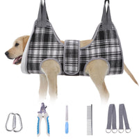 BEAUTYZOO hamaca de grooming para perro mediano ofrece soporte cómodo durante el cepillado.