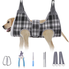 BEAUTYZOO hamaca de grooming para perro mediano ofrece soporte cómodo durante el cepillado.