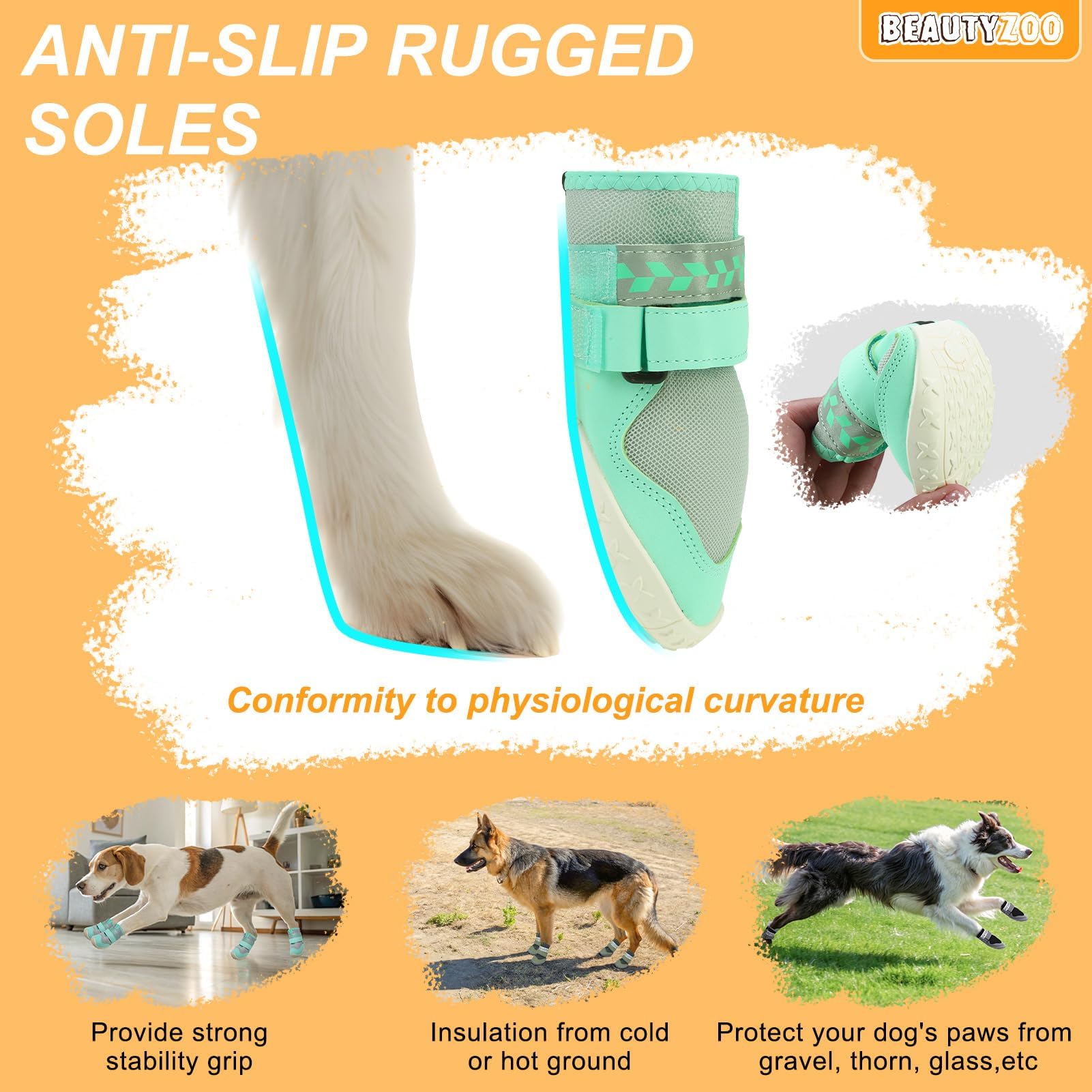 BEAUTYZOO limpieza fácil de las zapatillas para perros tras la ruta