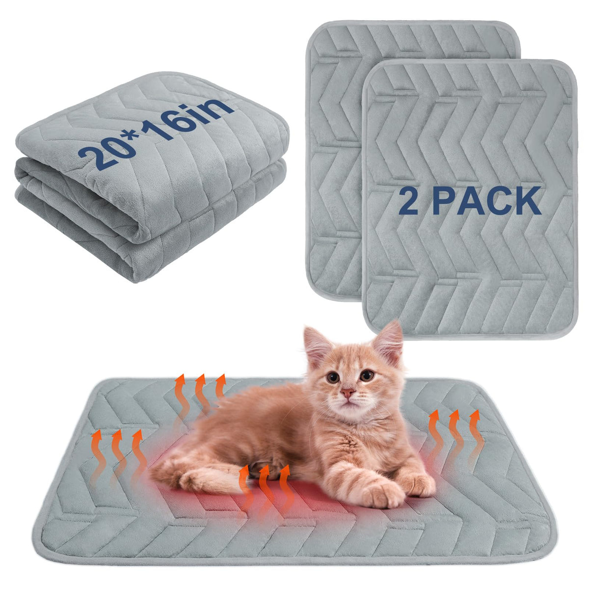 BEAUTYZOO manta-auto-calentante para gato, calor cómodo sin cables