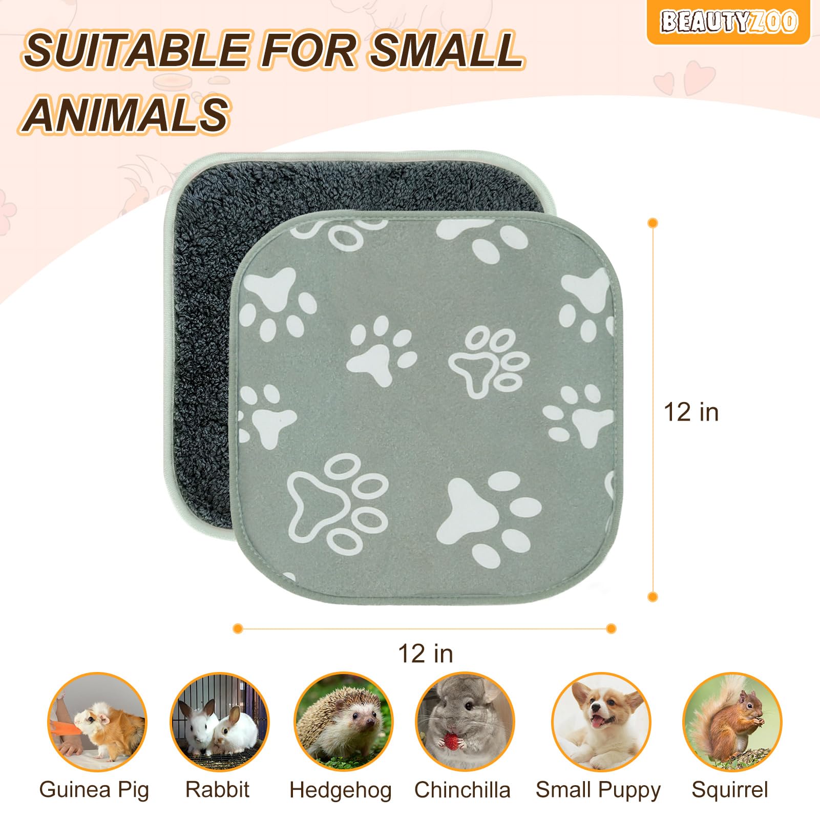 Pack de 4 forros BEAUTYZOO para cobaya, higiene constante y tranquilidad.